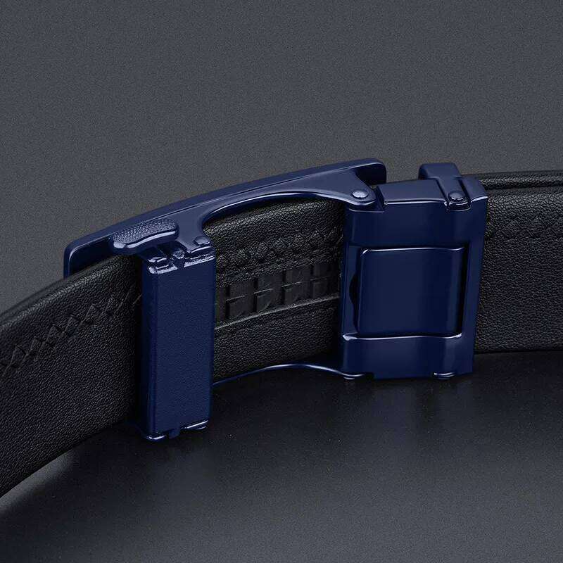 Men's leather fashionable automatic buckle belt, personalized and versatile casual belt Z260226