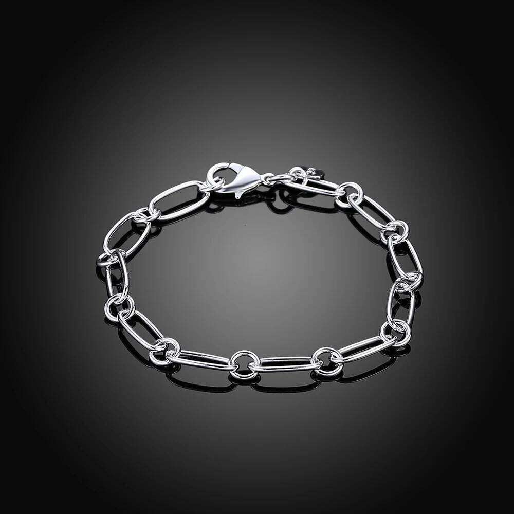New popular 925 Sterling Silver Bracelets circle chain for woman lady men classic Wedding party Gift fashion Jewelry Z260313