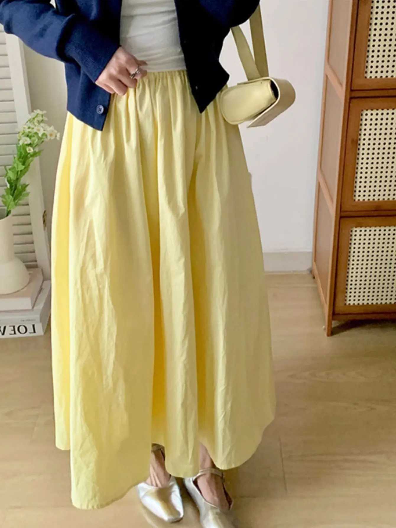 Elastic waist slim pants skirt summer and autumn leisure loose long skirt womens clothing M260314