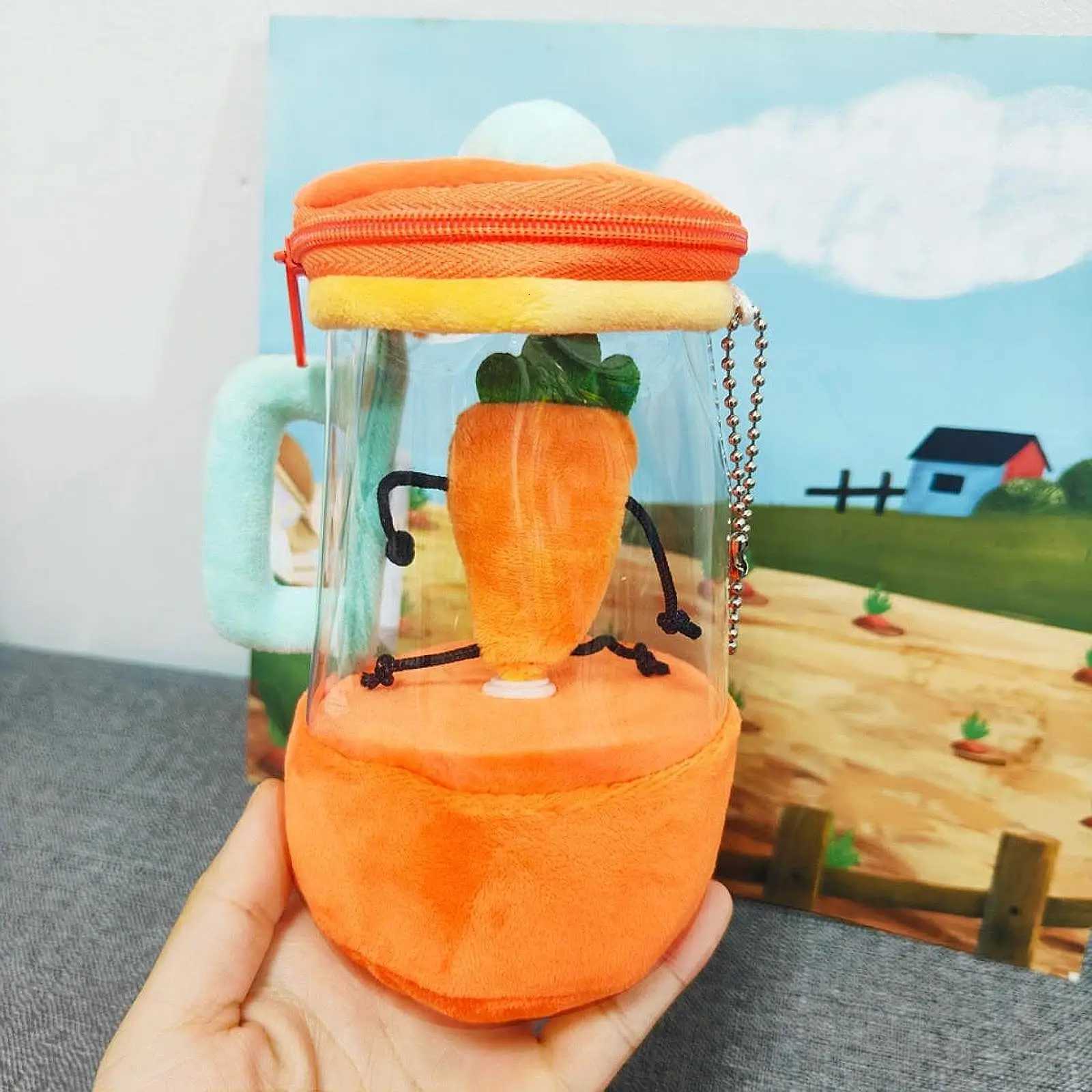 Fun Drawstring Rotating Carrot Juicer Plush Toy Pull String Wind-up Carrot Juicer Plush Toy Interactive Toy for Children Kids Y260314