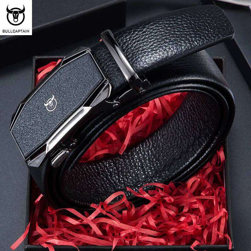 BULLCAPTAIN First Layer Automatic Leather Belt Men's Business Casual Buckle Headband Z260226
