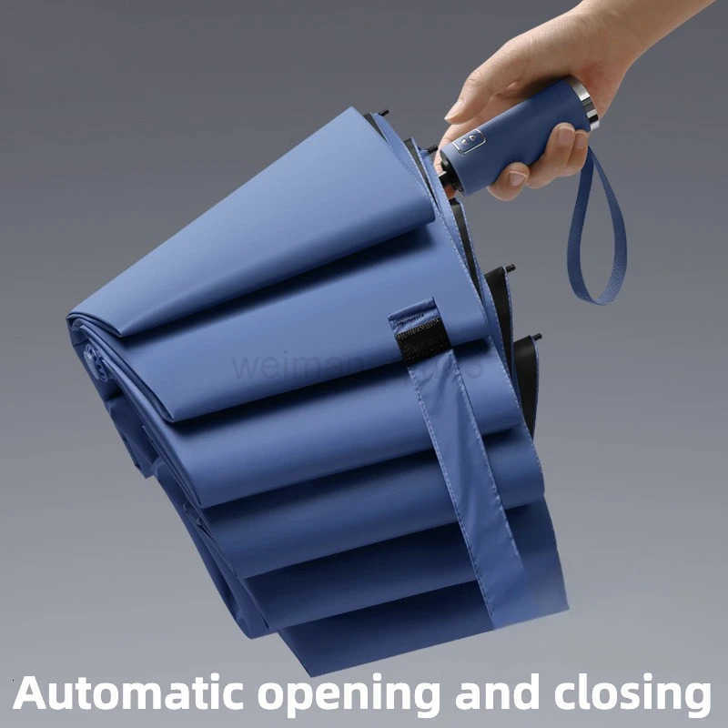 Windproof Automatic Folding Umbrella 125CM Diameter Large Rain Umbrella Sun UV UPF50 Protection Umbrellas for Man and Women H260314