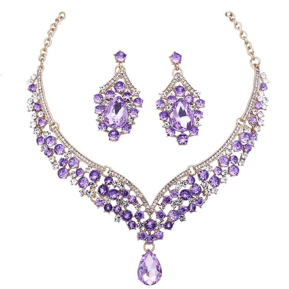Elegant Fashion Necklace Sets and Earrings Princess Collar Two Piece Set Bride Jewelry for women Wedding Accessories Z260313