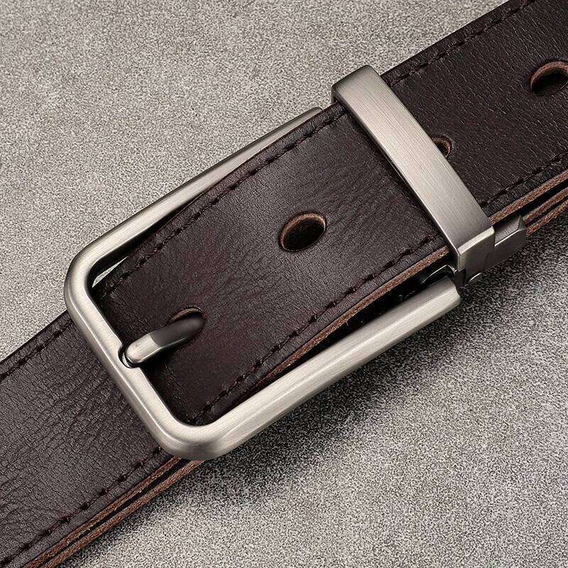 Belt leather needle buckle casual youth top layer handmade men's belt genuine cowhide Z260226