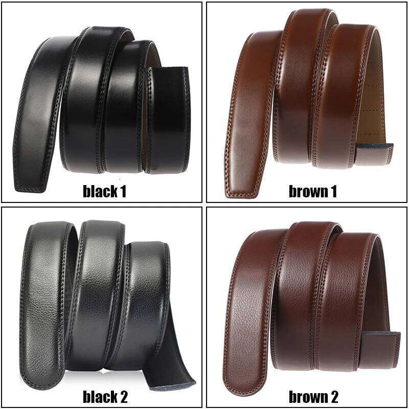 VATLTY New Genuine Leather for Men Natural Cowhide Metal Automatic Buckle Ratchet 38mm Trouser Belt Male Girdles Z260226