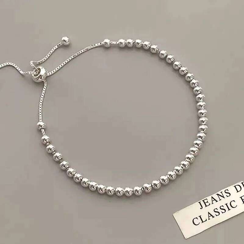 925 Sterling Silver Beautiful Bracelets For Women Korean Fashion Adjustable Bead Bracelet Luxury Original Jewelry Z260313