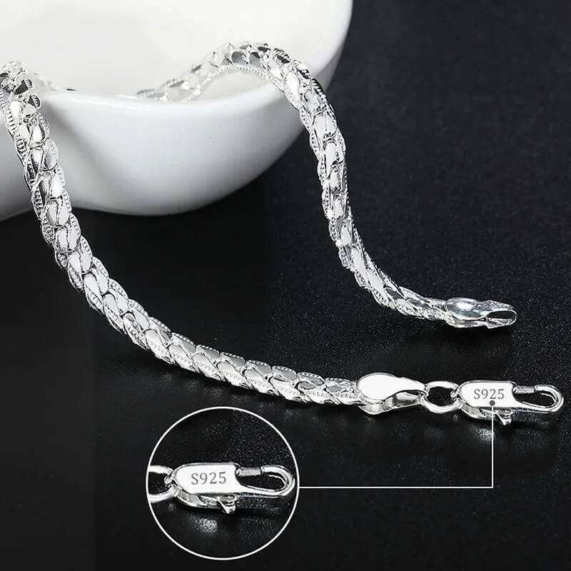 Fine 925 Sterling Silver Noble Nice Chain Solid Bracelet for Women Men Charms Party Gift Wedding Fashion Jewelry Hot Model Z260313