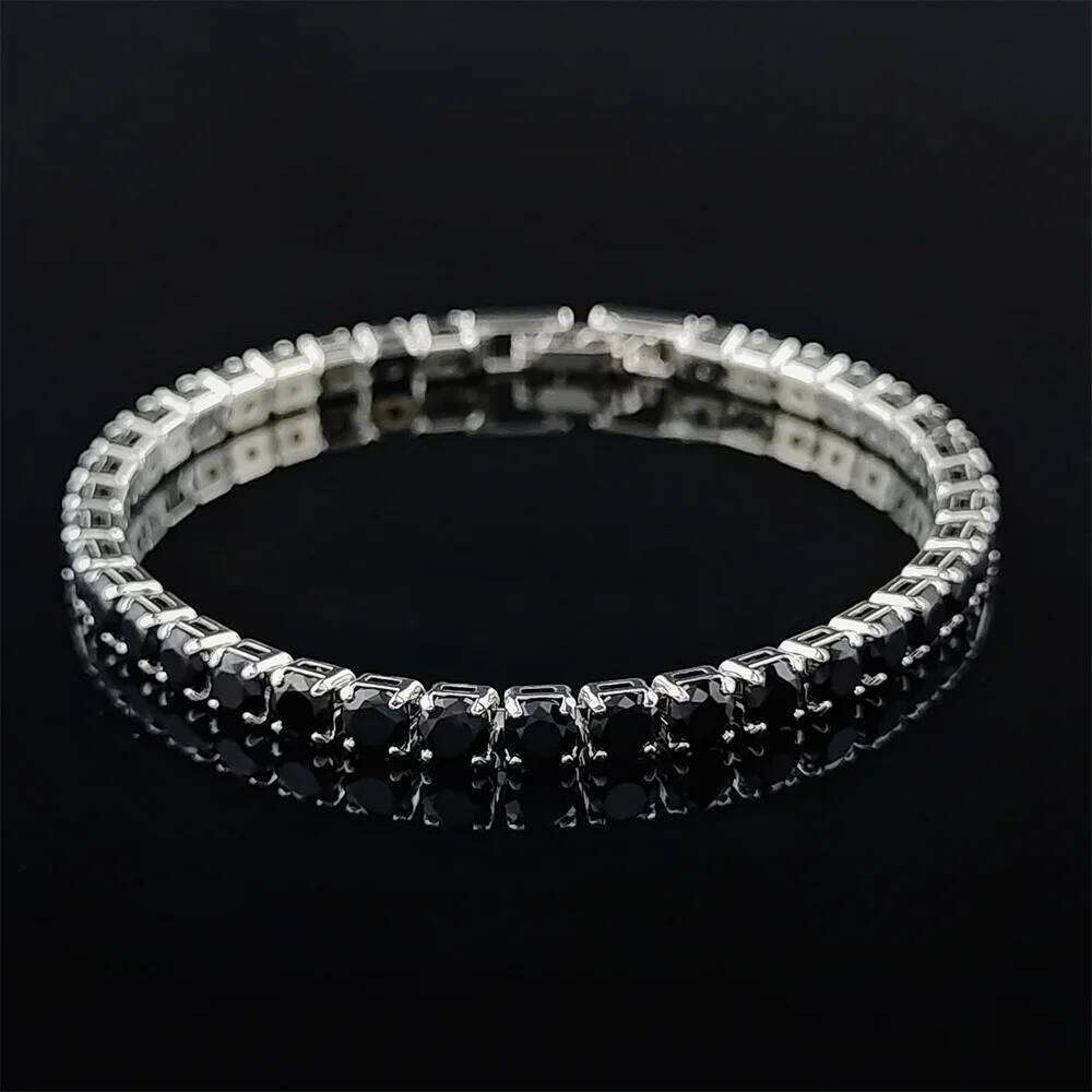 Sliver Color 3mm 4mm 5mm Black Bracelet Bangle for Women Wedding Fashion Jewelry Party Gift S4777 Z260313