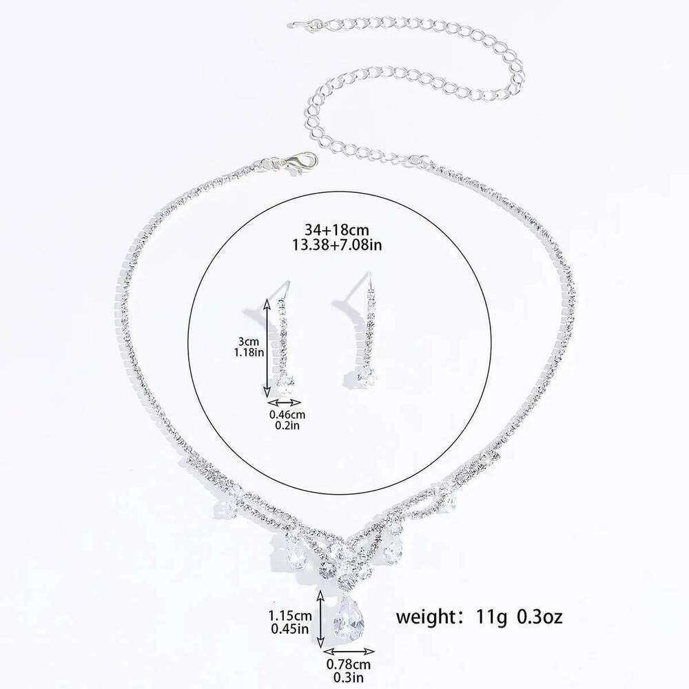 Women's fashionable waterdrop flower set, light luxury style high-end accessory Z260313