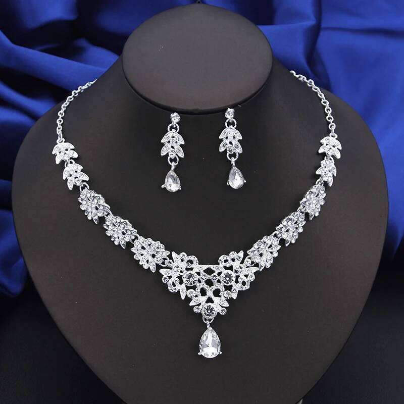 Fashion Choker Necklace for Women Bridal Jewelry Sets Party Prom Wedding Earrings Costume Accessories Z260313