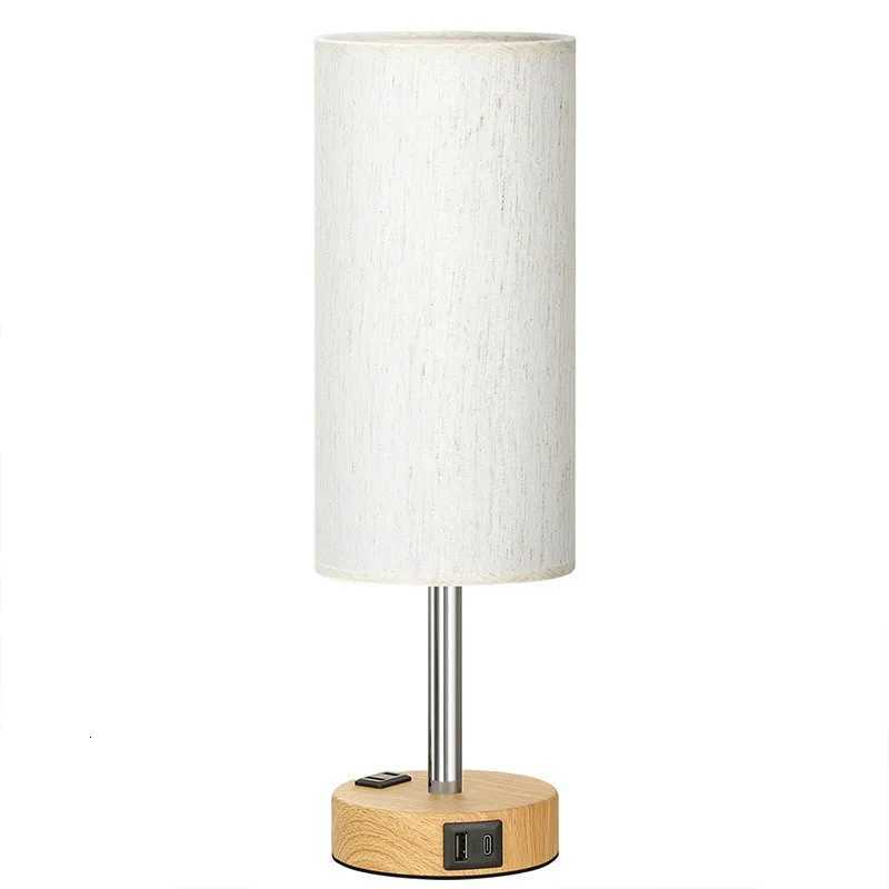 Dimmable Bedside Table Lamp Cylindrical Table Light Minimalist Night Stand Light Lamp USB Charging Small Desk Lamp Y260314