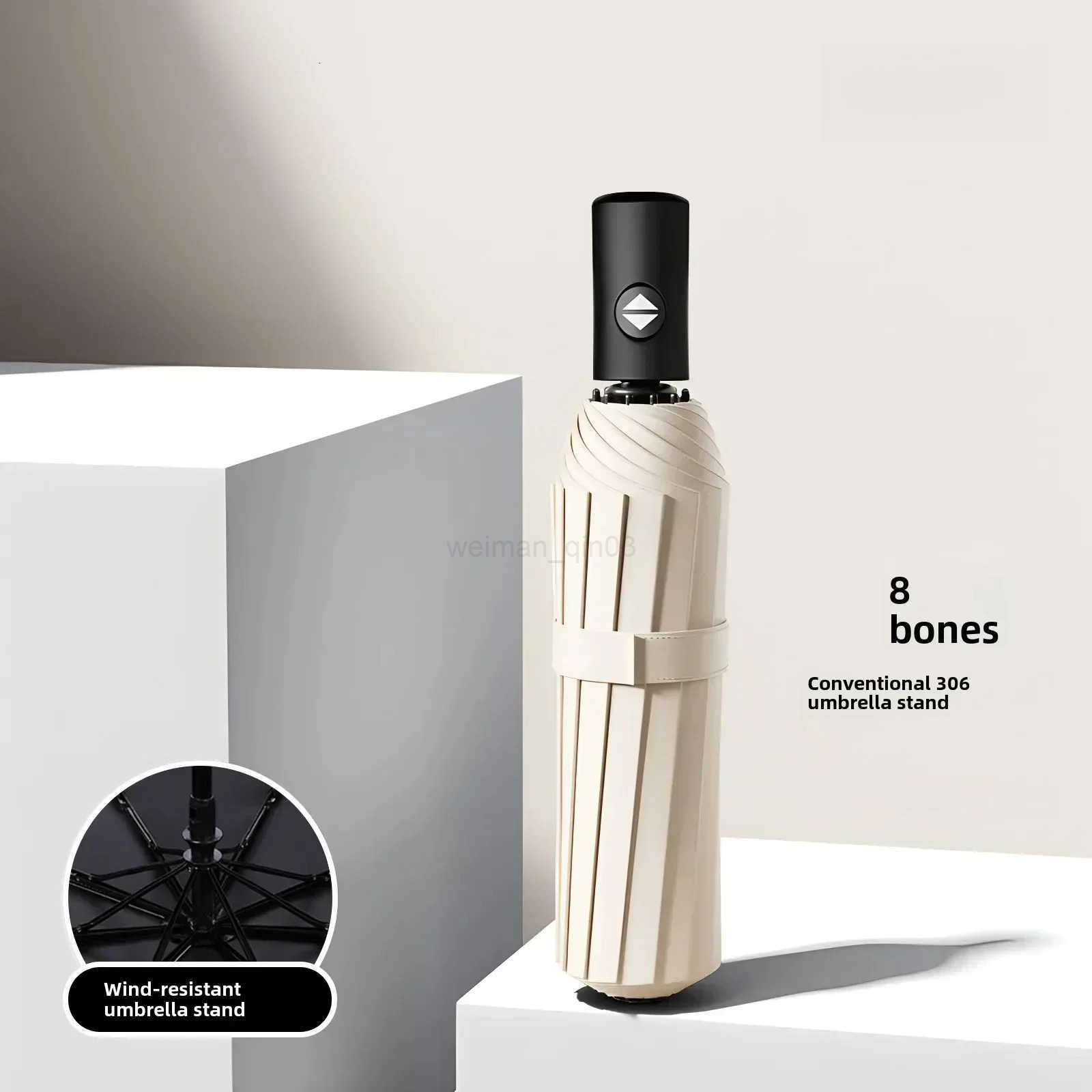 NEW Automatic Lock Portable Large Umbrella Reinforced Mens Folding Umbrella Rain And Sun Dual Use Womens Specialty H260314