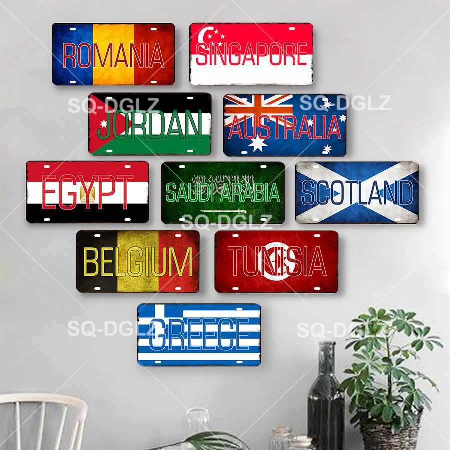 SQ-DGLZ Ours National Flag Ukraine Wall Decoration Tin Sign Country Flag Metal Sign Home Decor Painting Plaques Poster D260314