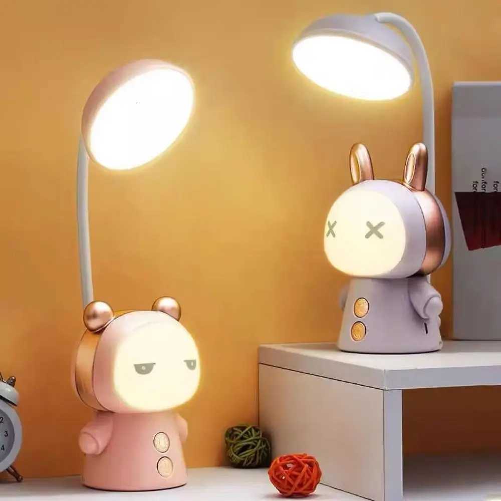 Eye Protection Creative Cute LED Desk Lamp Lovely Portable Cartoon Table Lamp USB Rechargeable Dimmable Night Light Kids Bedroom Y260314