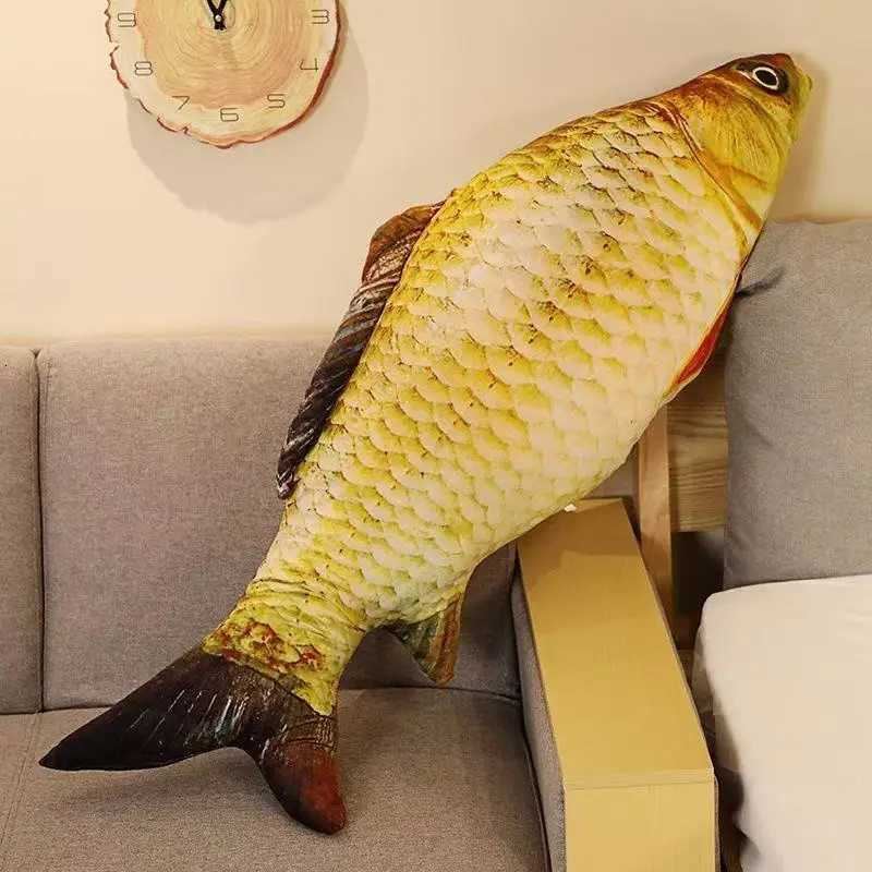 30-100cm Simulation Funny Fish Plush Toys Stuffed Soft Animal Carp Plush Pillow Creative Sleep Cushion for Kids Girls Xmas Gift Y260314