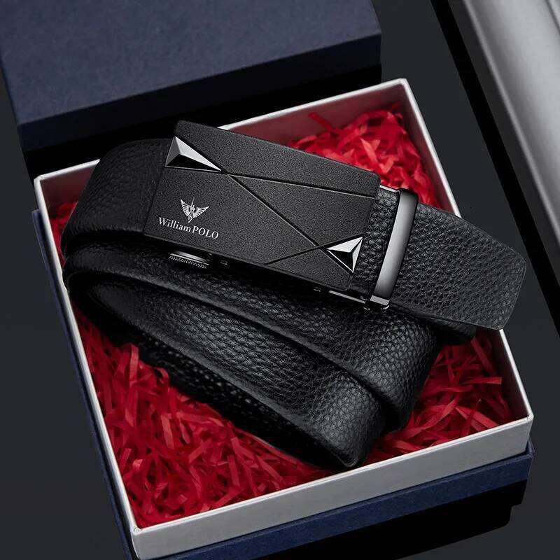Men's cowhide casual pants automatic buckle business belt, fashionable formal versatile belt Z260226