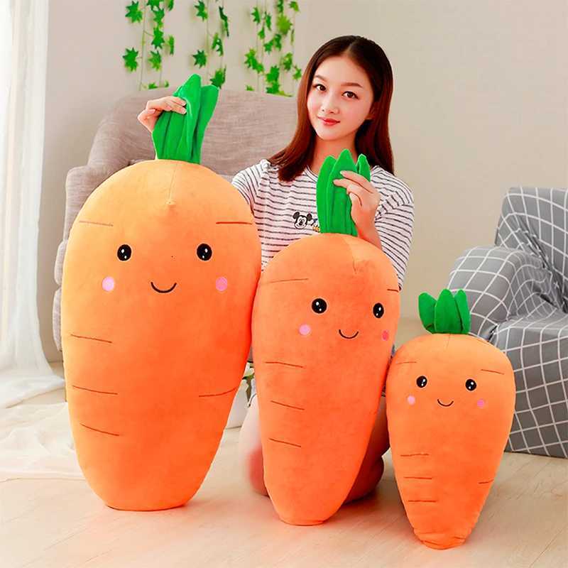 55/75/95CM Cretive Simulation Plant Plush Toy Stuffed Carrot Stuffed With Down Cotton Super Soft Pillow Lovely Gift For Girl Y260314
