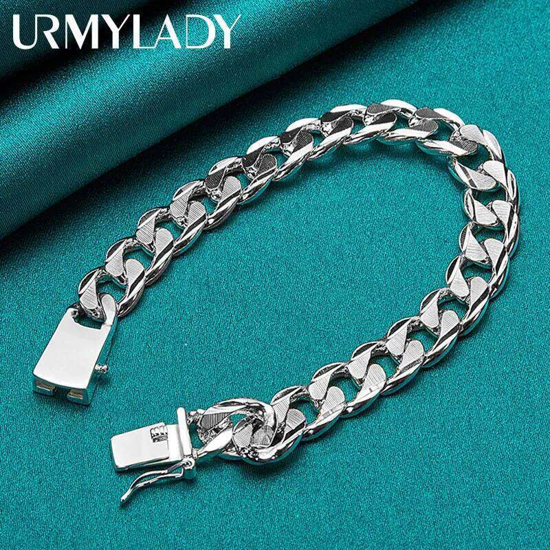 925 Sterling Silver 10mm Side Chain Bracelet Wedding Party Exquisite Charm Men Gift For Women Fashion Jewelry Z260313