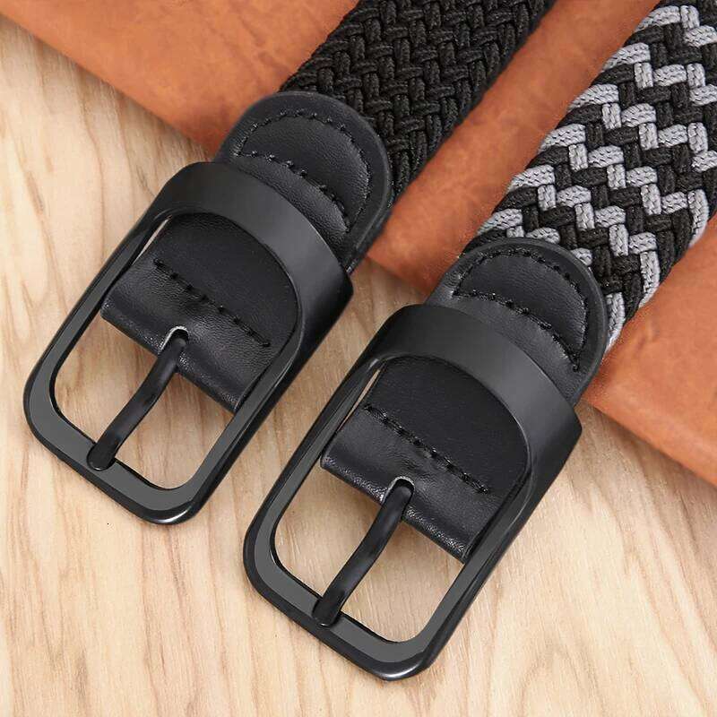 Non-hole Punch-free MEN'S AND WOMEN'S Woven Elastic Stretch Canvas Female Korean Style Versatile Student Pants Belt Z260226