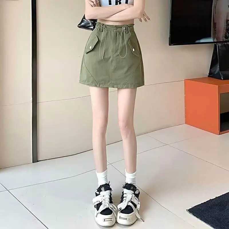 ay Denim Skirt Womens Summer New High Waist Slimming Hot A-Line Bodycon ort Skirt Trendy Workwear Skirt M260314