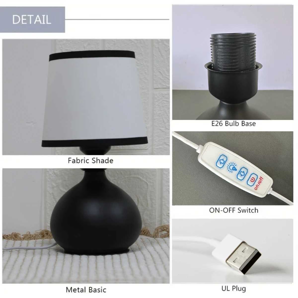 Modern linen art table lamp LED home lighting decoration table lamp suitable for bedroom lighting Y260314