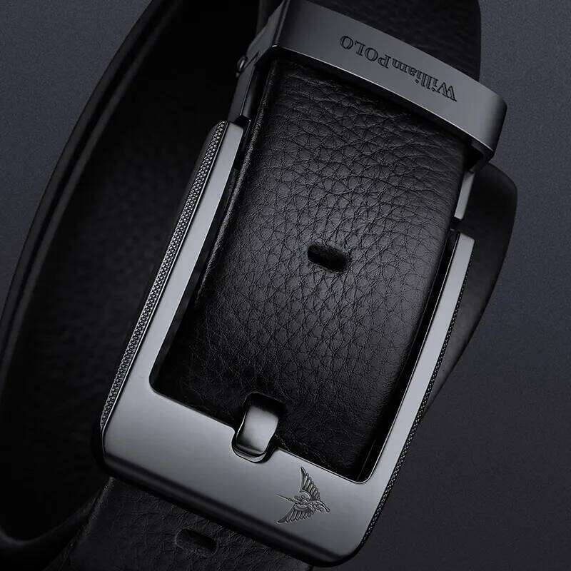 Men's leather casual fashionable needle buckle business belt, personalized denim belt Z260226