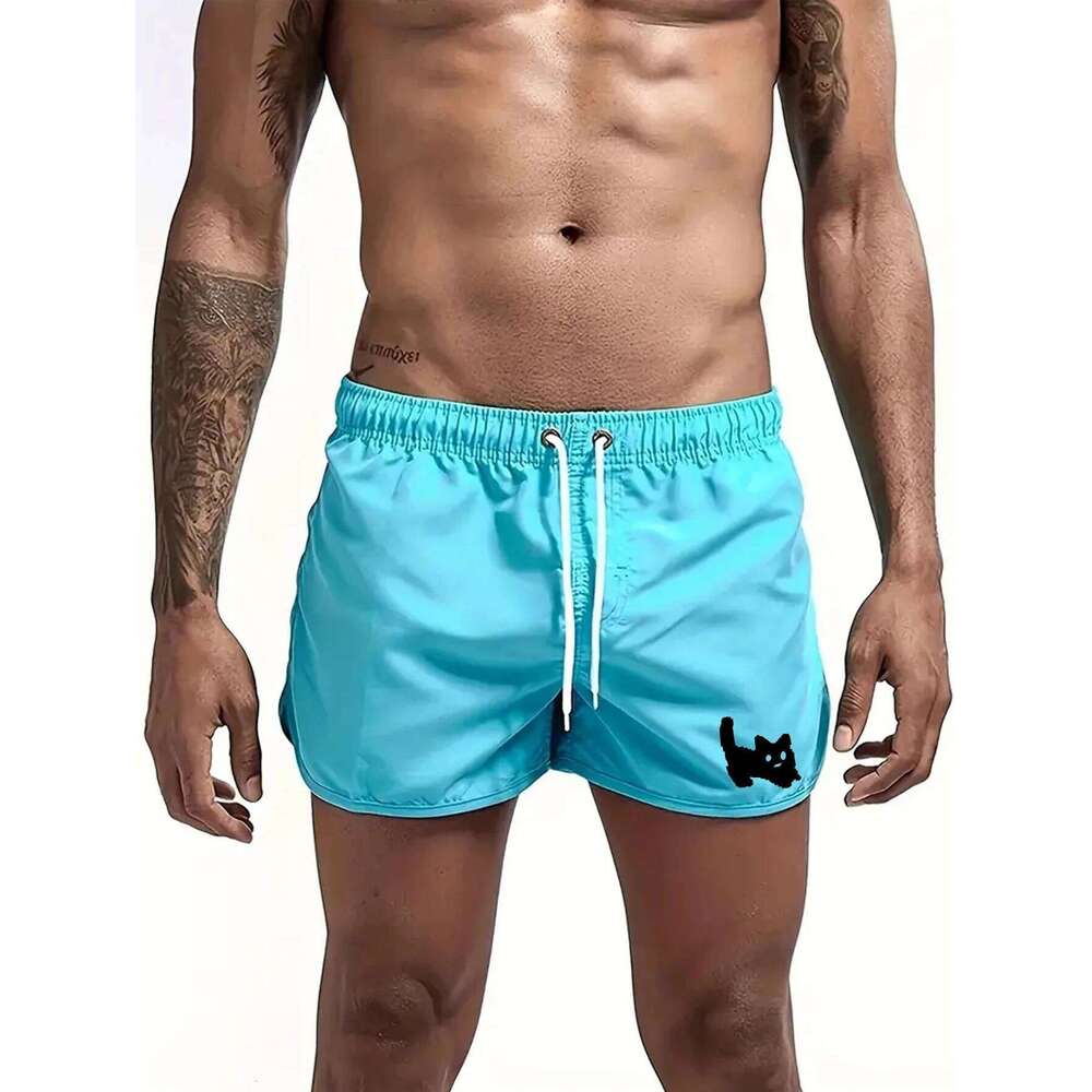 Beach cat print summer breathable swimming hot selling men's casual and fashionable surfing shorts Z260314