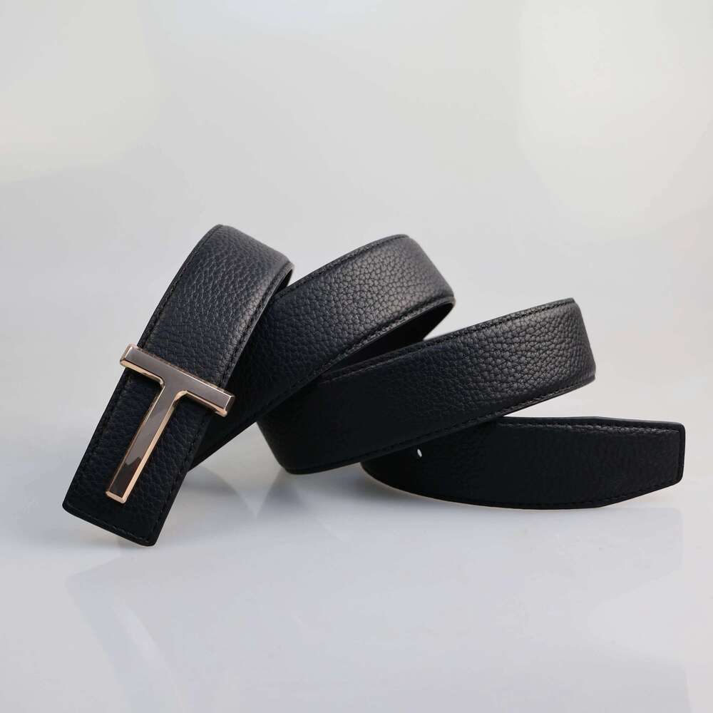 High Quality Belts Men Fashion T Letter Luxury Famous Genuine Leather Belt Jeans Formal Cowskin Black Waist Strap 3.8cm Z260226