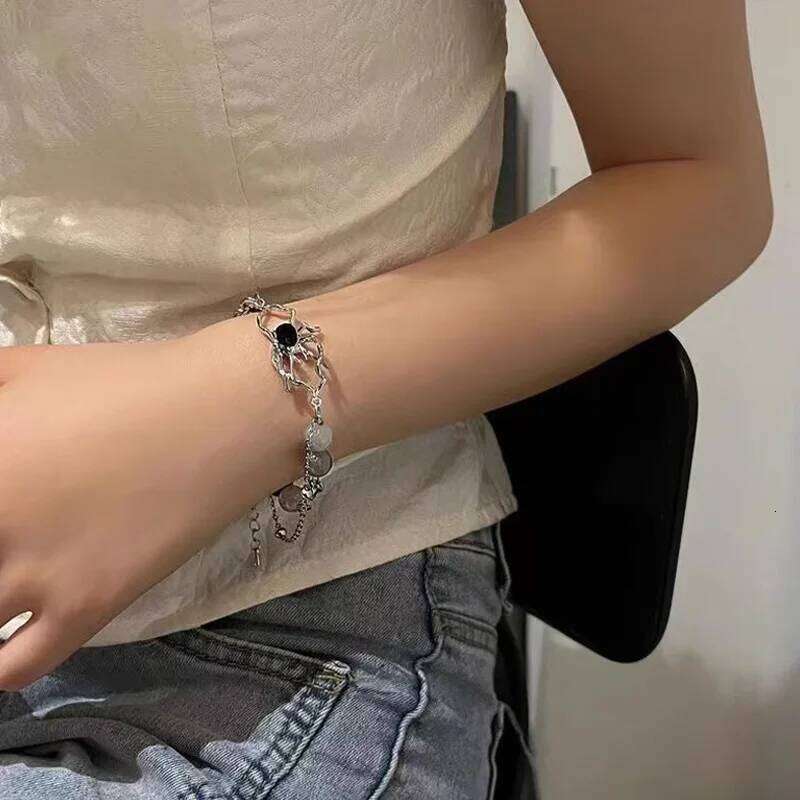 1Pcs High Quality Stainless Steel Spider Bead Splicing Bracelets For Men Women Link Chain Layered Pulseras Unisex Jewelry Gifts Z260313