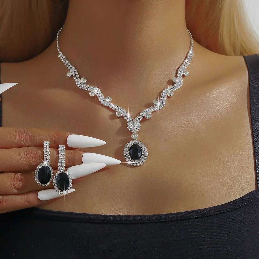 3PC Women's Fashion Geometric Round Necklace Earrings Jewelry Set Wedding Banquet Party Holiday Gifts Z260313