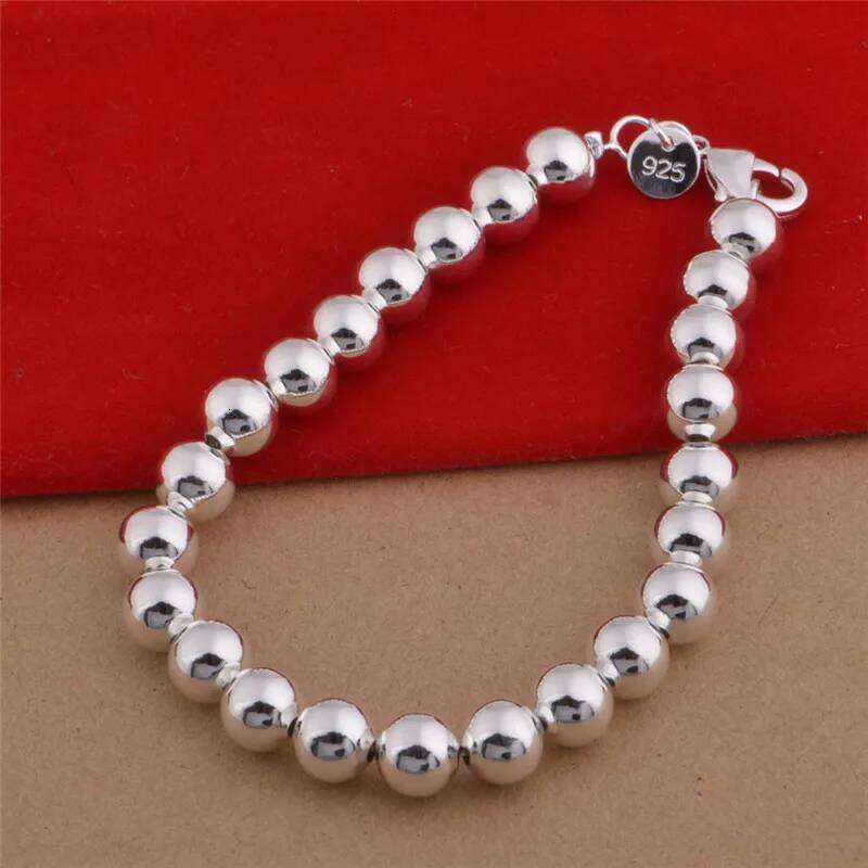 Vintage 925 Sterling Silver Beads Bracelets For Women Simjple Adjustable Ball Bracelet Party Wedding Charms Jewelry Z260313