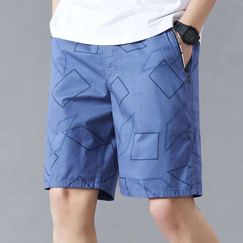 Big Men's Summer Cotton Knee Pants Golf Plaid Fashion Zipper Pocket Y2K Swim Beach Relaxed Fit Jogger Shorts Z260314