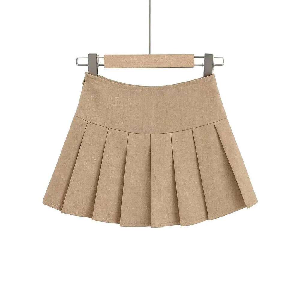2024 Summer High Waisted Womens Sexy Mini with Shorts Vintage Pleated Skirt White Korean Tennis Skirts Black Khaki Z260314