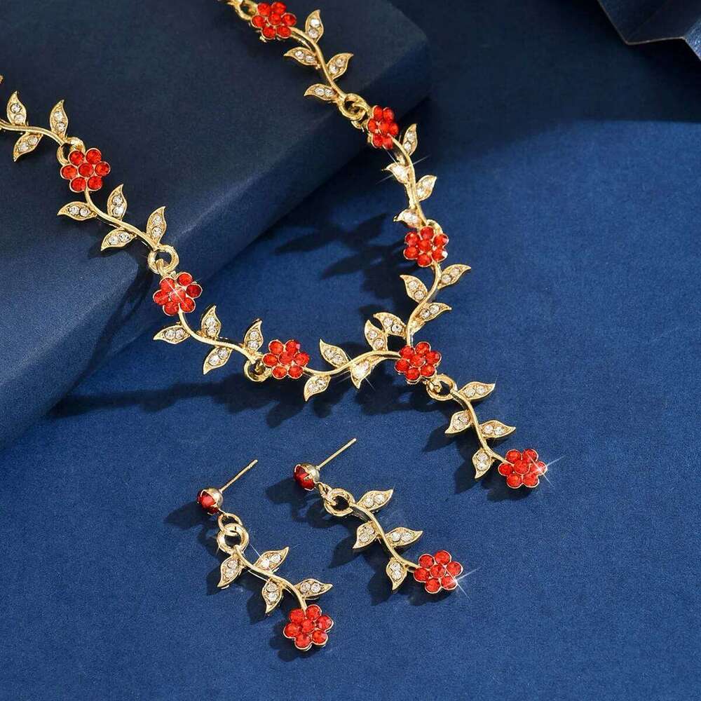 3PC Women's Fashion Design Flower Necklace Earrings Jewelry Set Suitable for Wedding, Party, Festival Gifts Z260313