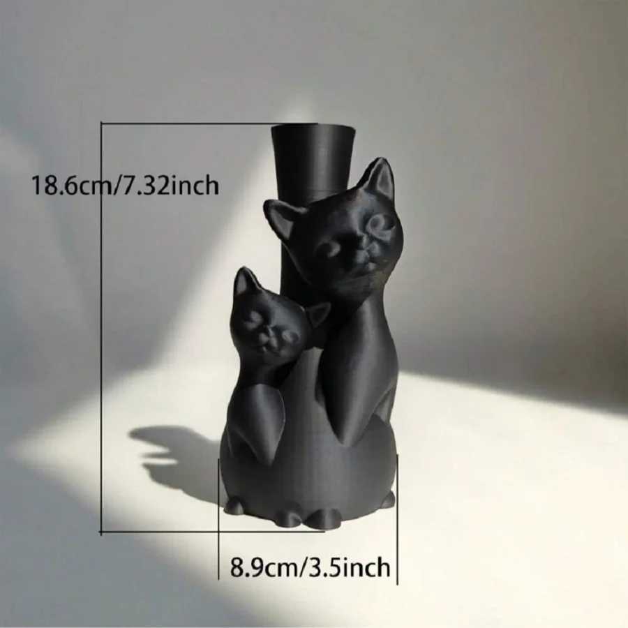 Creative Art Dry Flower Hydroponic Cat Vase Suitable for Indoor Living Room Study Office Outdoor Balcony Garden Mothers Day Y260314