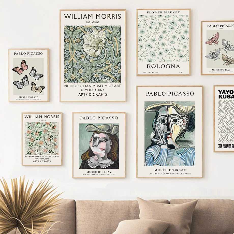 Picasso Poster Abstract Wall Art Canvas Prints Living Room Bedroom William Morris Flower Market Artwork For Bedroom Home Decor D260314