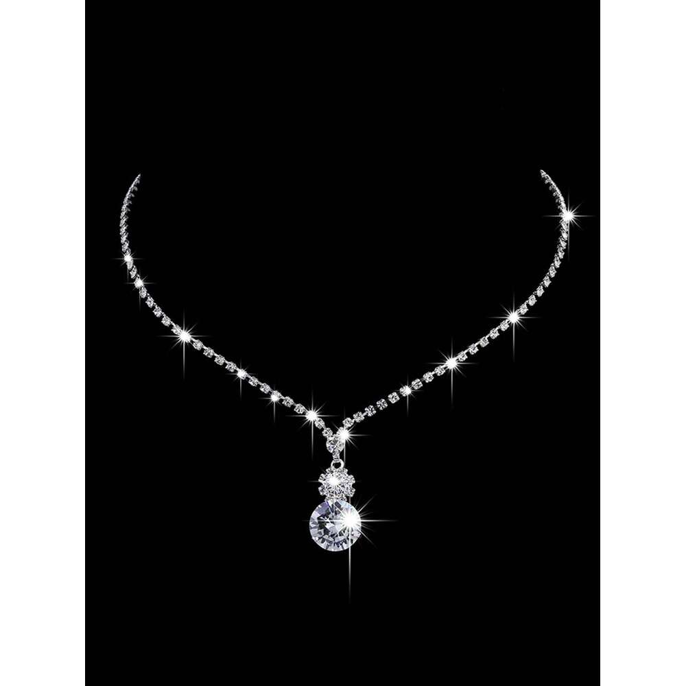 3pcs women's jewelry set, rhinestone necklace, earrings, luxurious wedding accessories Z260313