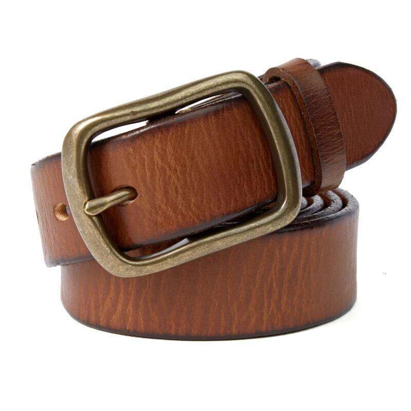 MEDYLA Vintage Luxury Handmade Leather Copper Buckle Man's Cowhide Retro All-match Casual Jeans Soft Belt 21404 Z260226