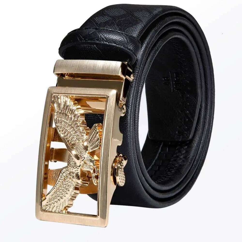 Gold Silver Automatic Buckles Mens Belts Black Leather Men Dress Jeans Belt Ratchet Sliding Waist Straps Wedding Business Z260226