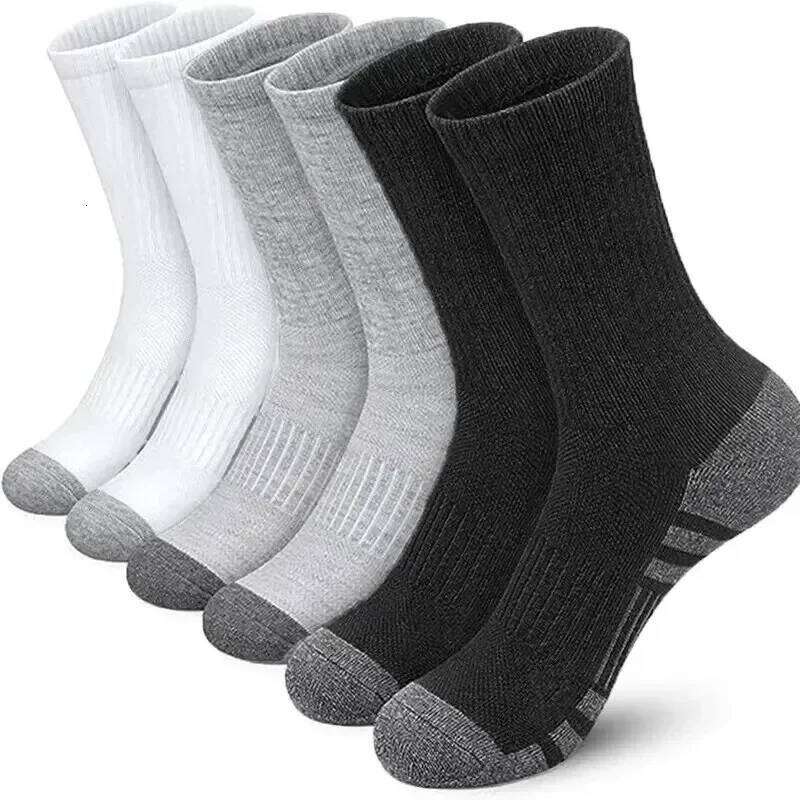 6 Pairs Men's Outdoor Gym Socks High Quality Comfortable Soft Ground-Gripping Football Large Size New Style Z260314