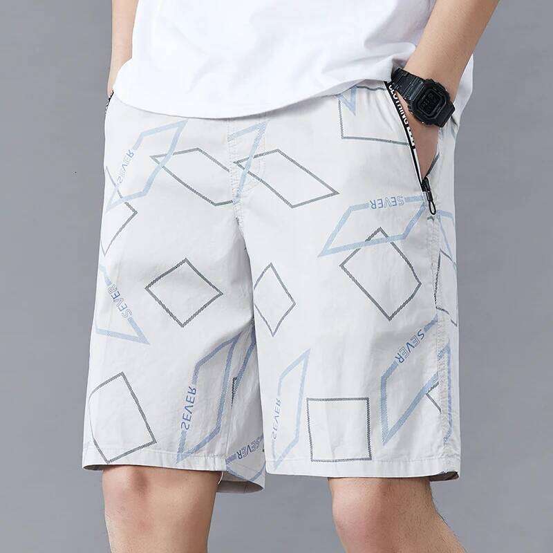 Big Men's Summer Cotton Knee Pants Golf Plaid Fashion Zipper Pocket Y2K Swim Beach Relaxed Fit Jogger Shorts Z260314