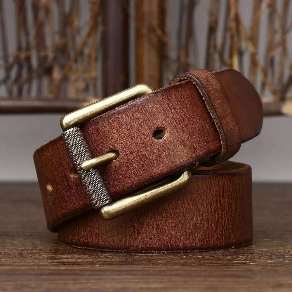 4.0CM Thick Cowhide Copper Buckle Genuine Leather Casual Jeans Thickened Belt Men High Quality Retro Luxury Male Strap Cintos Z260226