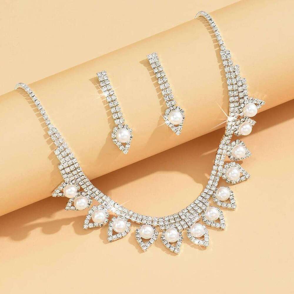 4PC Women's Fashion Trend Copper Claw Chain Pearl Necklace Earrings Bracelet Jewelry Set Wedding Banquet Party Festival Gift Z260313
