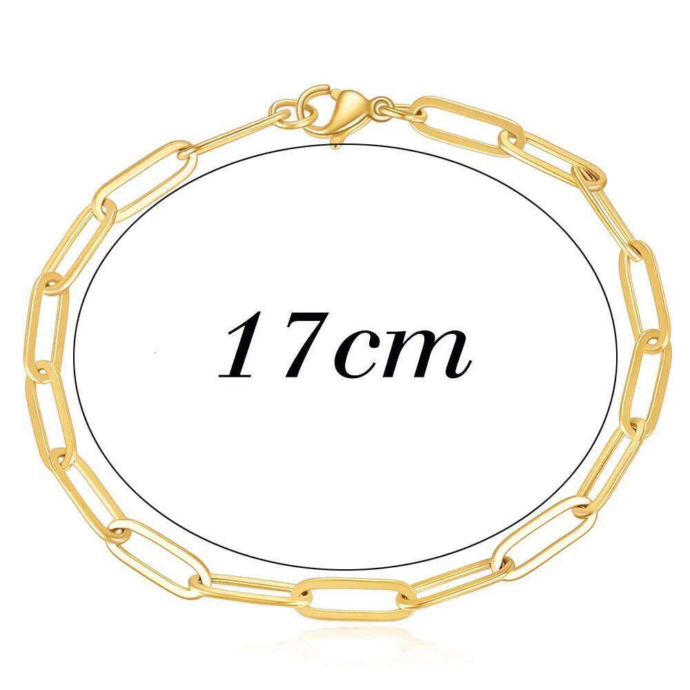 New personalized and simple paperclip rectangular chain bracelet, 14K gold-plated versatile bracelet Z260313