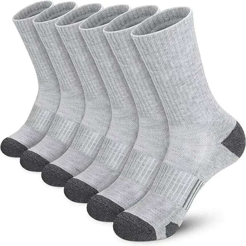 6 Pairs Men's Outdoor Gym Socks High Quality Comfortable Soft Ground-Gripping Football Large Size New Style Z260314