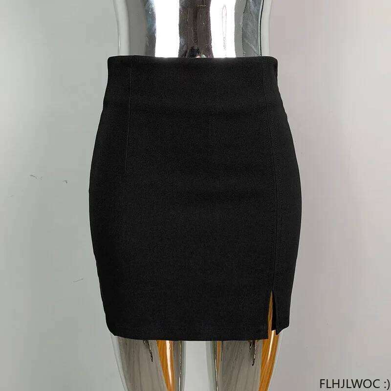 Mini Skirts South Korea Chic Fashion Sexy High Waisted Buttocks Wrapped Slit Short Feminine Vestidos Bodycon Bandage Skirt Z260314