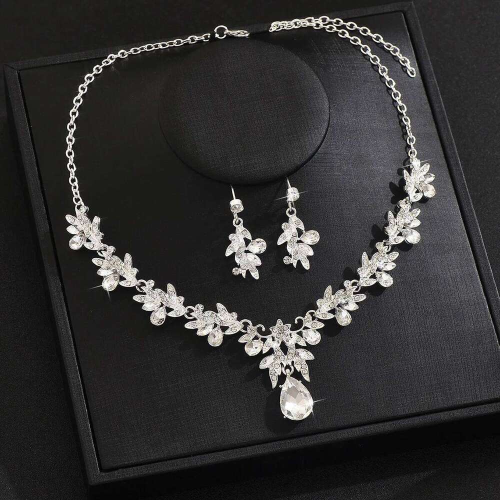 2025 Fashion Jewelry for Bridal Necklace Earrings Set Women Crystal Engagement Wedding Banquet Dress Accessories Z260313