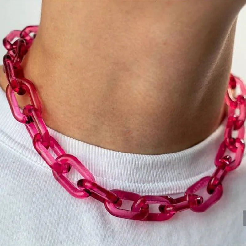 Trendy Transparent Acrylic Chain Choker Necklace For Women Men Plastic Clear Link Chains Collar Necklaces Punk Party Jewelry 260312