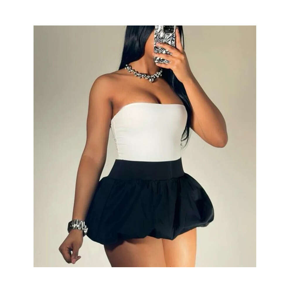 kliou Summer Women Above Knee Sexy&Club Cool cotton Skirt K24J46609 Girl Solid Band Folds Half Dress Miss All-Match Bottoms Z260314