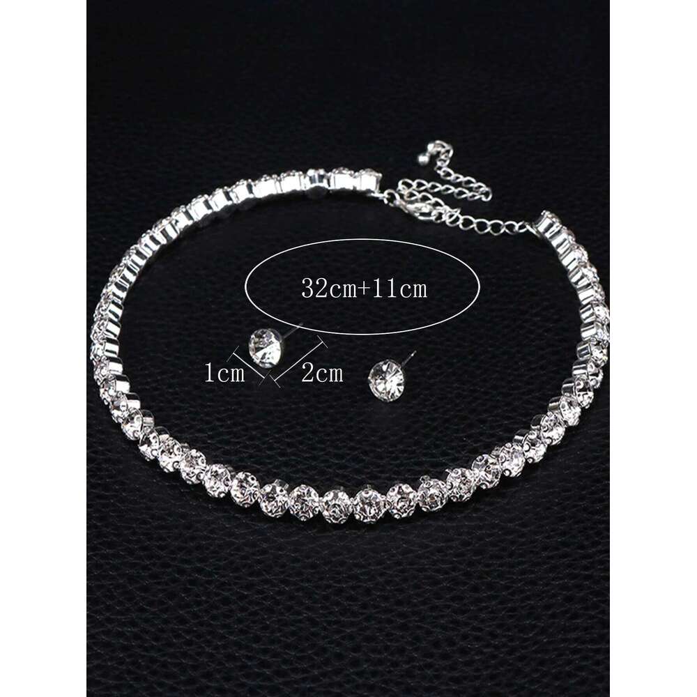 4 pieces of women's fashionable minimalist necklaces with earrings, bracelets, jewelry sets, banquet and party accessories Z260313